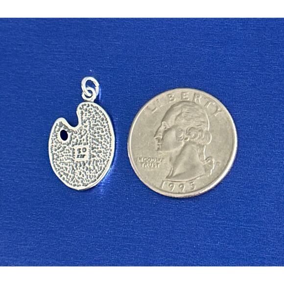 Sterling Silver Painter’s Pallet with Enamel Colors Charm - Picture 4 of 4